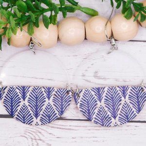 Cork and leaves earrings